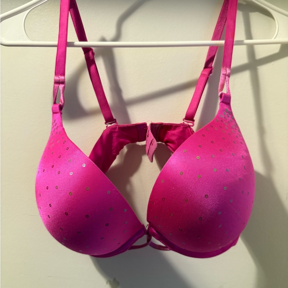 Victoria’s Secret Bombshell Pink Sequin Push-Up Bra